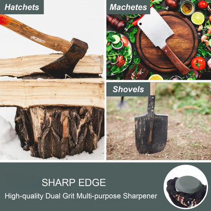 2 Pcs Axe Sharpener Multipurpose Axe Hatchet Sharpening Stone Whetstone Blade and Tool Machete Sharpener Knife set, Dual Grit 180/320 Sharpening with Storage Bag(White-red)