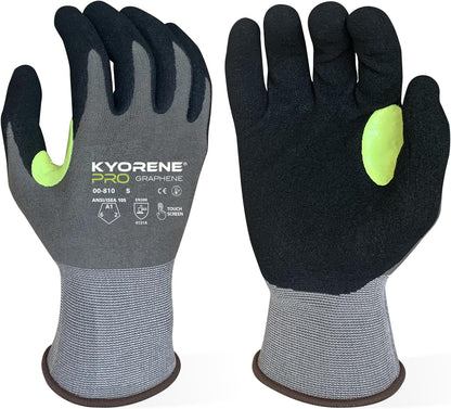 Armor Guys 00-810 Kyorene Pro Graphene Black Nitrile Work Gloves (ANSI Cut Level A1) – Touchscreen Compatible, Ergonomic, Light Gloves for Gardening, Warehousing & Maintenance – Large (3 pairs)