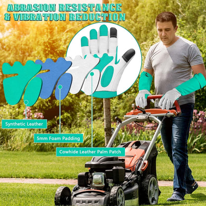 Long Gardening-Gloves Women/Men-Thorn proof Rose Pruning Heavy Duty Gauntlet, Best Garden Gifts for Gardener-L