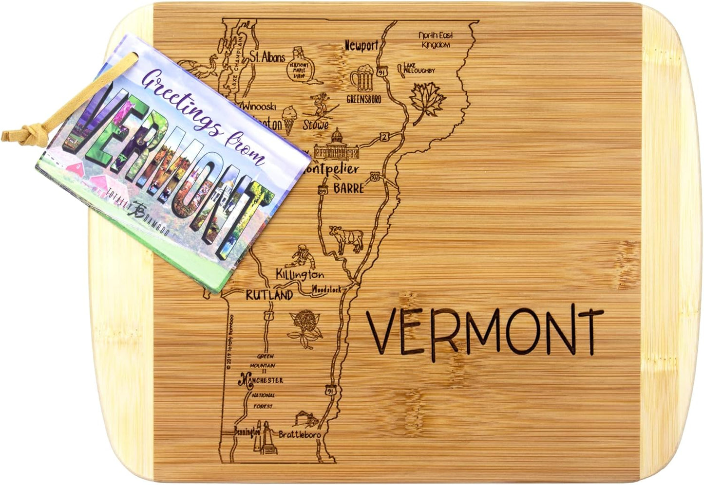 Totally Bamboo A Slice of Life New Jersey State Serving and Cutting Board, 11" x 8.75" - Colors B