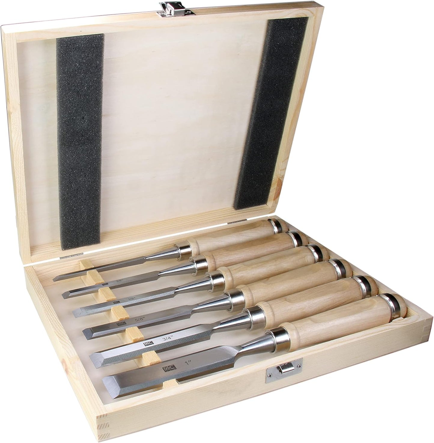 Woodworking 11 PC Carving Chisel Set with Wooden Storage Case - Gouges, Chisels and knifes for Hobbyists and Professional Wood Carving Tool