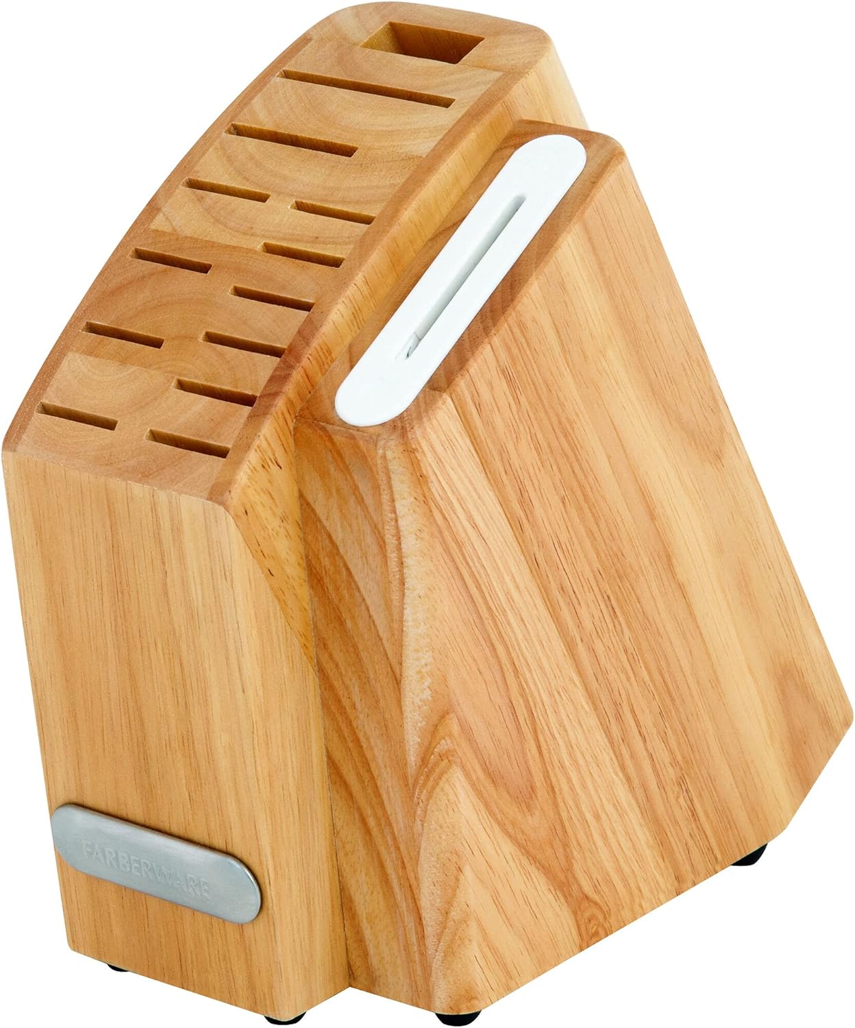 Farberware Edgekeeper Triple Riveted Slim Knife Block Set with Built in Sharpener, 14-Piece, Navy