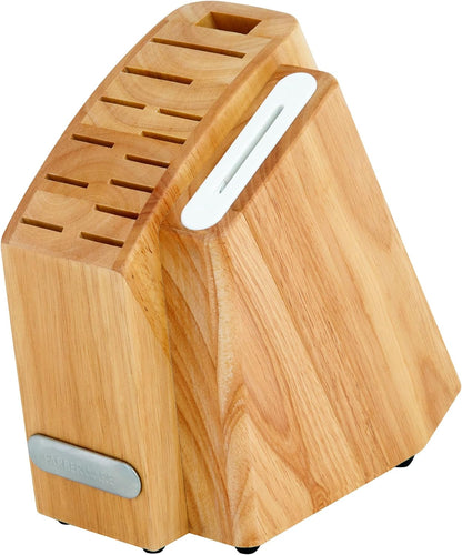 Farberware Edgekeeper Triple Riveted Slim Knife Block Set with Built in Sharpener, 14-Piece, Navy