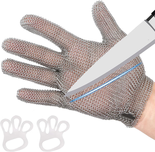 Metal Mesh Gloves (XXS~XL), Anti-cut Gloves, Butcher's Gloves Food Grade Stainless Steel Metal Mesh Gloves