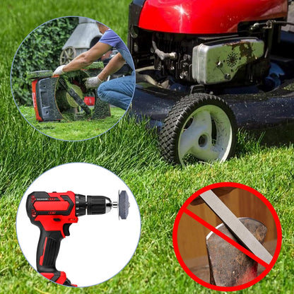 cenoz Crafts Man Lawn Mower Blade Sharpener for Any Power Hand Drill by (5 Packs Blue)