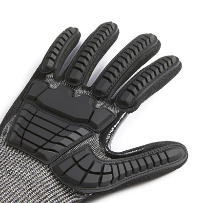 Amazon Basics Cut Level A2, Abrasion ANSI Level A4, Impact Protection Work Gloves, Touchscreen Compatible, 15G Sandy Nitrile Palm, Cut-Resistant, Pack of 100 Pairs, Black, Size XX-Small