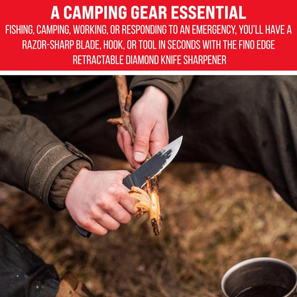 Serrated Knife Sharpener Rod - Retractable Diamond Sharpening Rod - Ultra Portable Diamond Knife Sharpener Rod - Mini Pocket Sharpener for Outdoor Hunting Fishing (FE-RDSR)