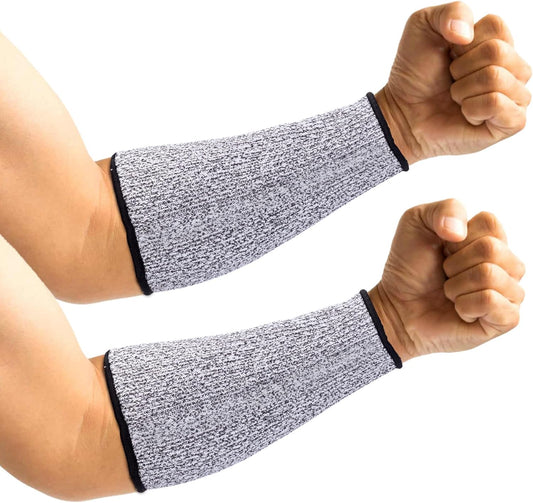 SmallCat Cut Resistant Protective Arm Sleeves, Reusable Arm Guards Gardening Sleeves, Breathable Safety Arm Protectors for Industry, Working, Dog Bite - Gray, 1 Pair