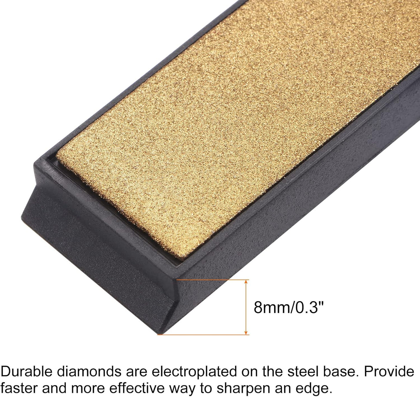 uxcell Diamond Sharpening Stone, 6" x 0.8" (150mm x 20mm) 80 Grits Titanium Coated Whetstone Sharpener Grinding Plate Hand Tool