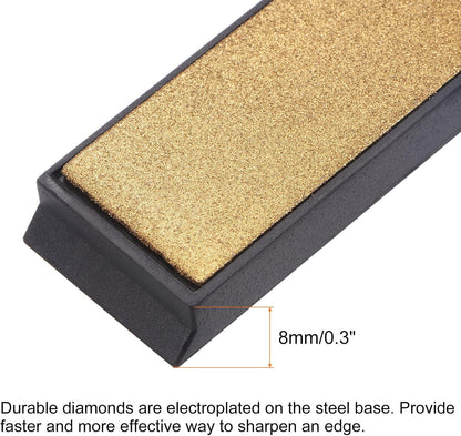 uxcell Diamond Sharpening Stone, 6" x 0.8" (150mm x 20mm) 80 Grits Titanium Coated Whetstone Sharpener Grinding Plate Hand Tool