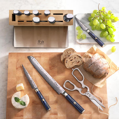Cangshan KITA Series 12-Piece Knife Block Set, HUA Ash Wood Block, 501790 (Blue, 12pc)