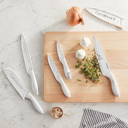 Cuisinart C55-10PCERM Ceramic Coated Knife Set with Blade Guard Sheaths (10- Piece Set) in Dark Pastels