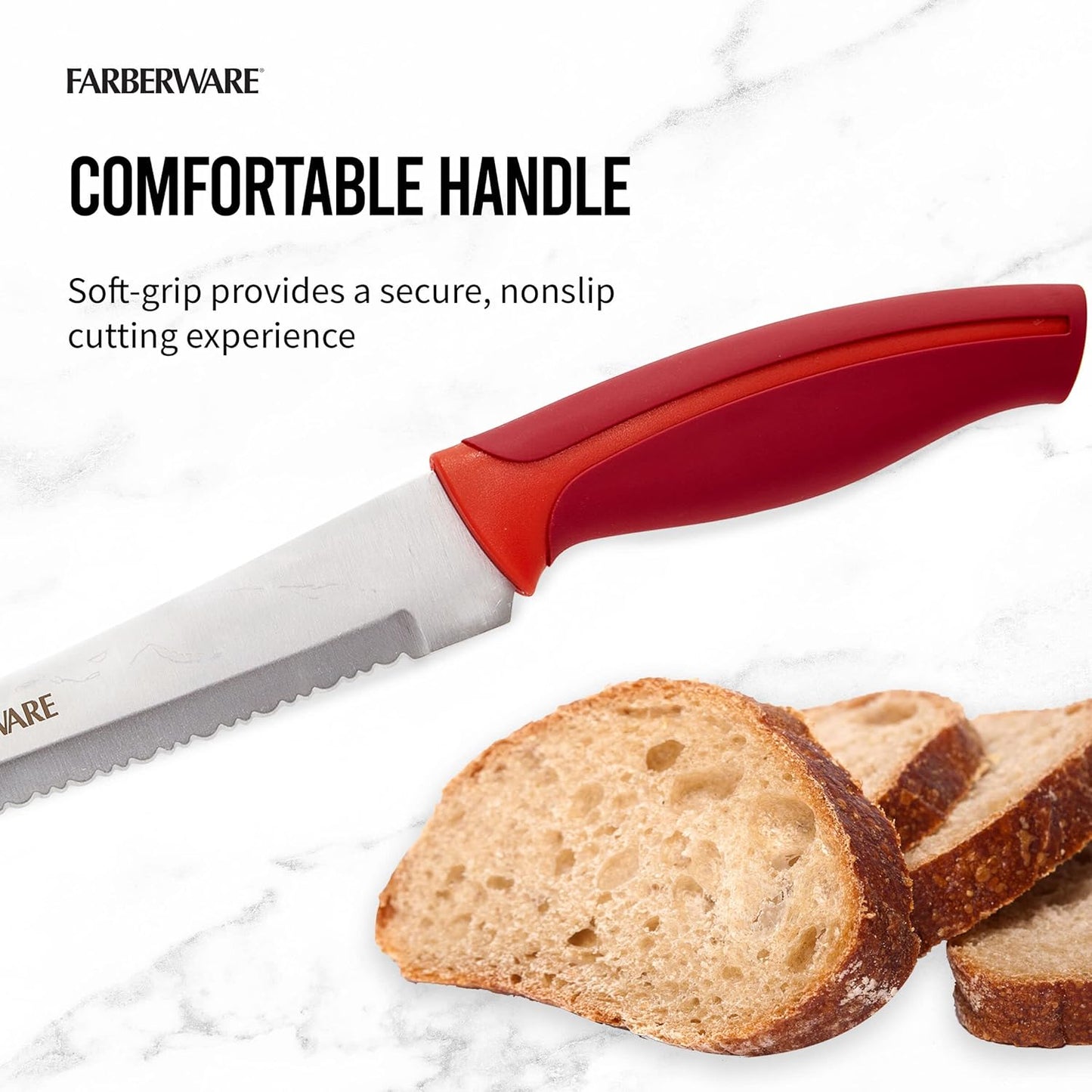 Farberware Precise Slice Utility Knife Set, 3 Piece, Multicolor