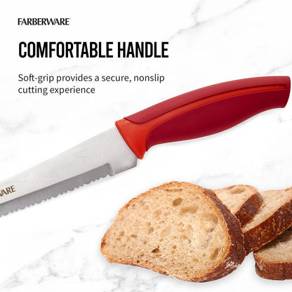 Farberware Precise Slice Utility Knife Set, 3 Piece, Multicolor