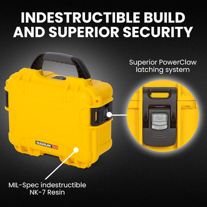 NANUK 904 Hard Case with Foam – IP67 Waterproof Protective Case for Camera, Drone & Gear – Impact-Resistant & Dustproof – Perfect for Travel 10.2" x 7.9" x 4.5" – Yellow