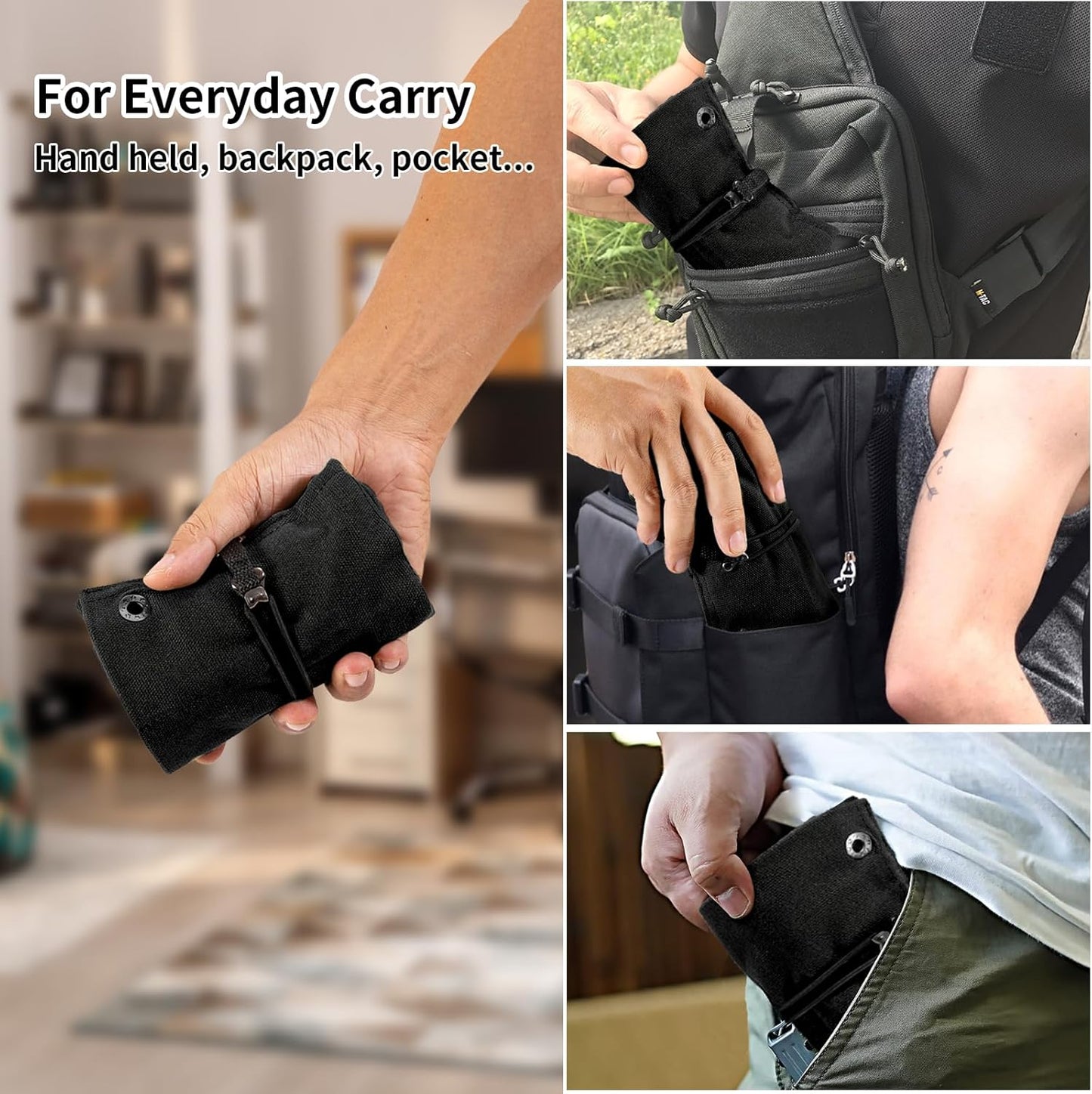 Pocket Knife Roll, Pocket Knife Storage with 6 Slots for Olight Small Tool Roll, Mini EDC Pouch, Tactical Multifunctional Storage Bag