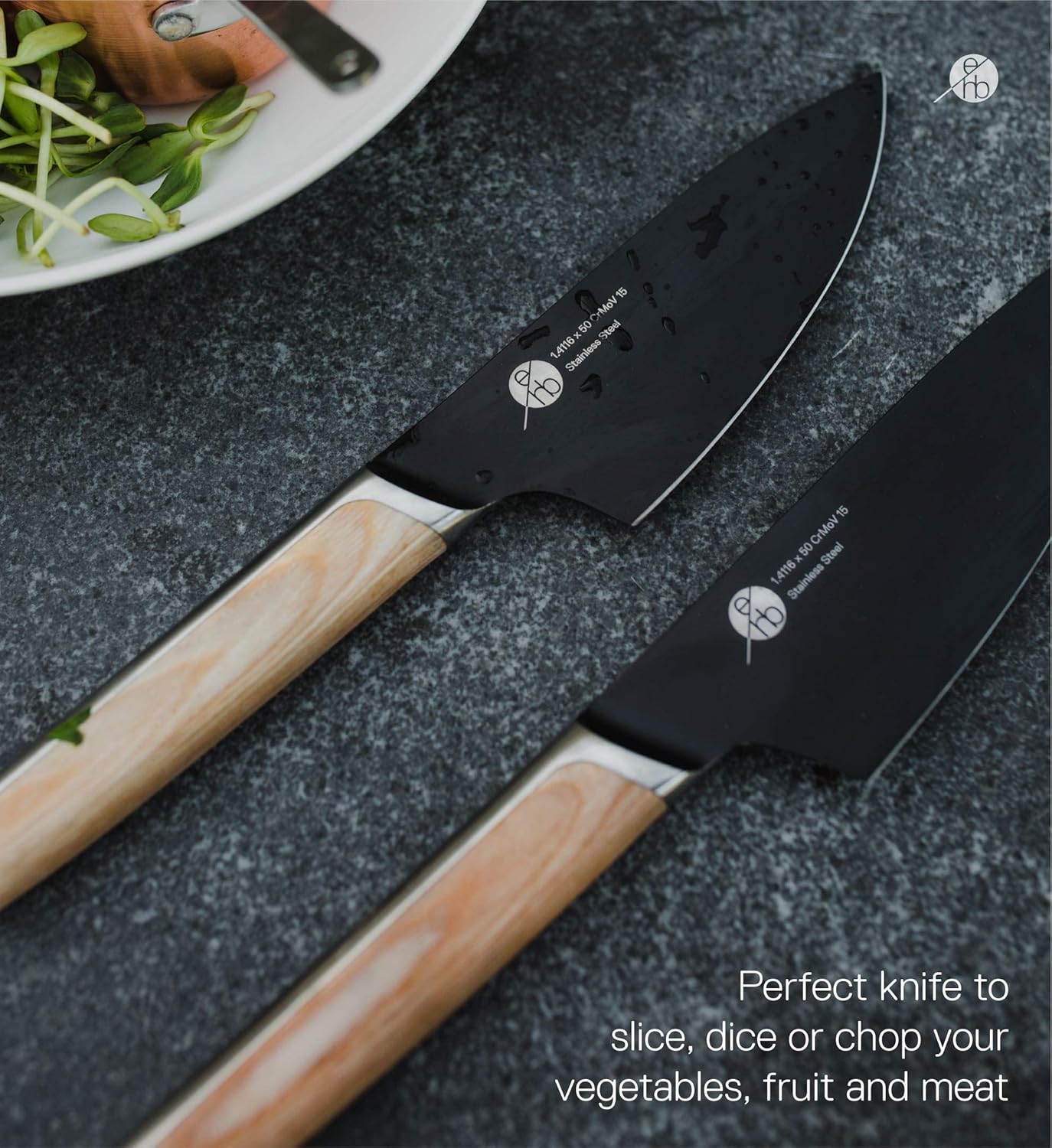 Everdure German Steel Professional Bread Knife, 10.55 Inch Serrated Edge Blade, Titanium Coated Blade with Pakka Wood Handle, Perfect Kitchen Knife for Slicing Bread Loaves, Bagels, Cake, and More