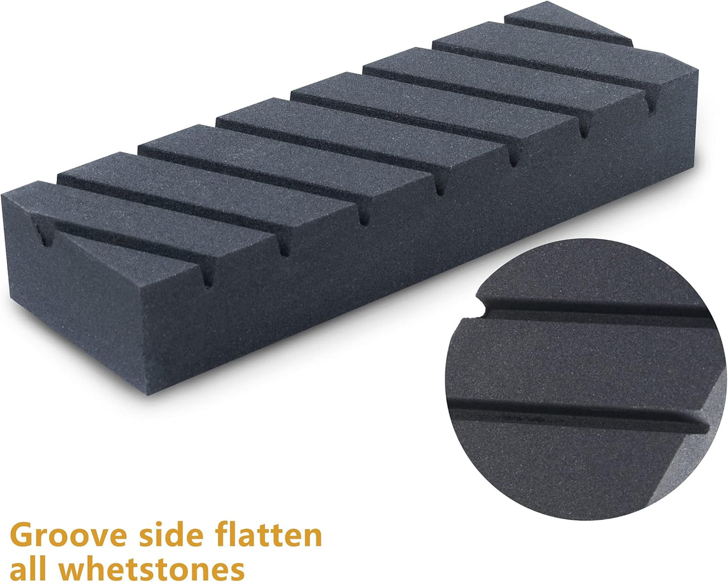 Flattening Stone Set, Two Sharpening Stones Flattener, Grit 180 Black & 320 White Whetstone - Fixer with Grooves for Repair any wet stone