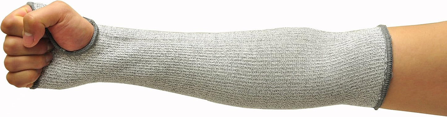 G & F 58122L CUTShield 14-Inch Long Sleeve, Cut Resistant Level 5, Slash Resistant with thumb hole, Grey