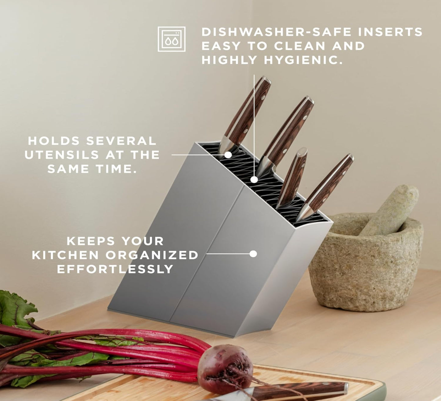 EVA SOLO | Angled Aluminum Knife Stand | Holds up to 20 knives (Sold Separatly) | Easy to Clean | Danish Design, Functionality & Quality | Black