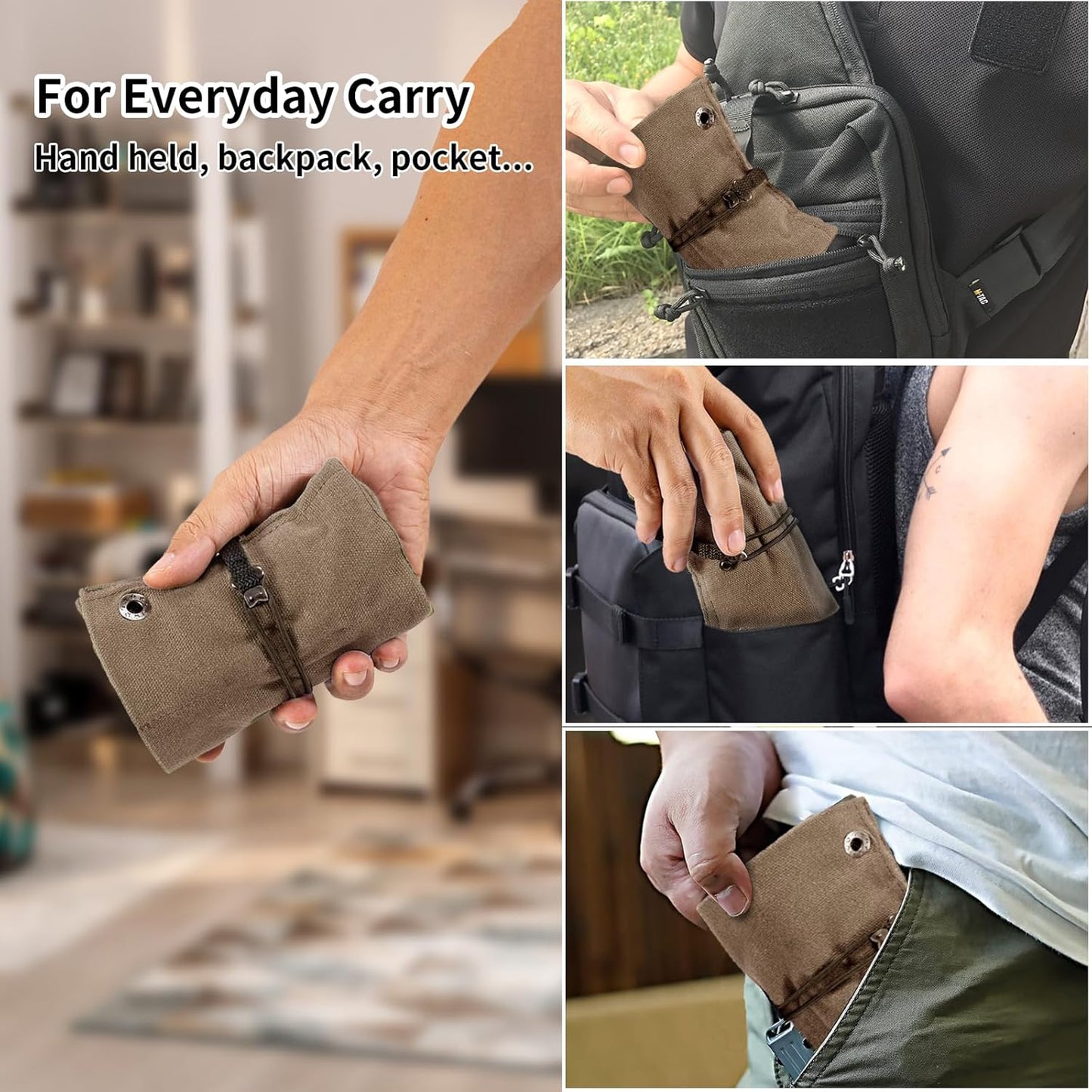 Pocket Knife Display Bag,6 Slots with Pocket Knives, Folding Small Knife Storage Pouch, Knife Roll Bag Organizer, Knives Roll Collection Protector Bag, Tactical Outdoor for EDC Mini Knife Bags