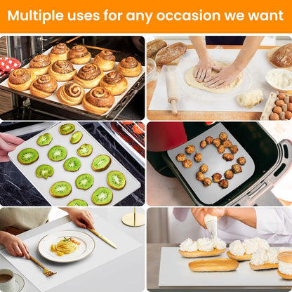 Silicone Baking Mat Roll -Cut to Size Silicone Mat - Non-Stick Pastry Mat for Dough Rolling, Non-slip Silicone Mat for Kitchen Counter, Reusable Air Fryer Linner, Oven Liner, Freeze Dryer Mat