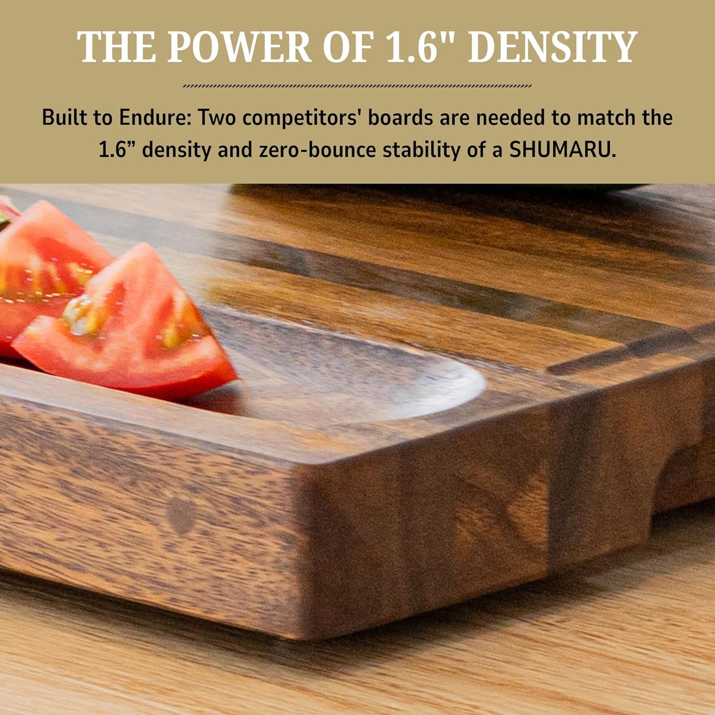 SHUMARU Mahogany End Grain Cutting Board, 17×13×1.6 in – Handmade Butcher Block, Knife-Friendly, Juice Groove, Non-Slip Feet