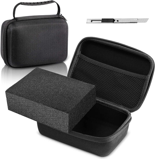 Relaxweex EVA Hard Case with Customizable Foam 7.8 x 6.3 x 3.5 Inch Protective EVA Carrying Case Shockproof Outdoor for Camera, Digital Products, Electronic Instruments with Knife, Black