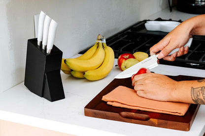 DURA LIVING 14-Piece Color-Coded Knife & Cutting Board Set – Razor-Sharp Stainless Steel Blades with Blade Guards, 4 Multi-Color Flexible Cutting Mats