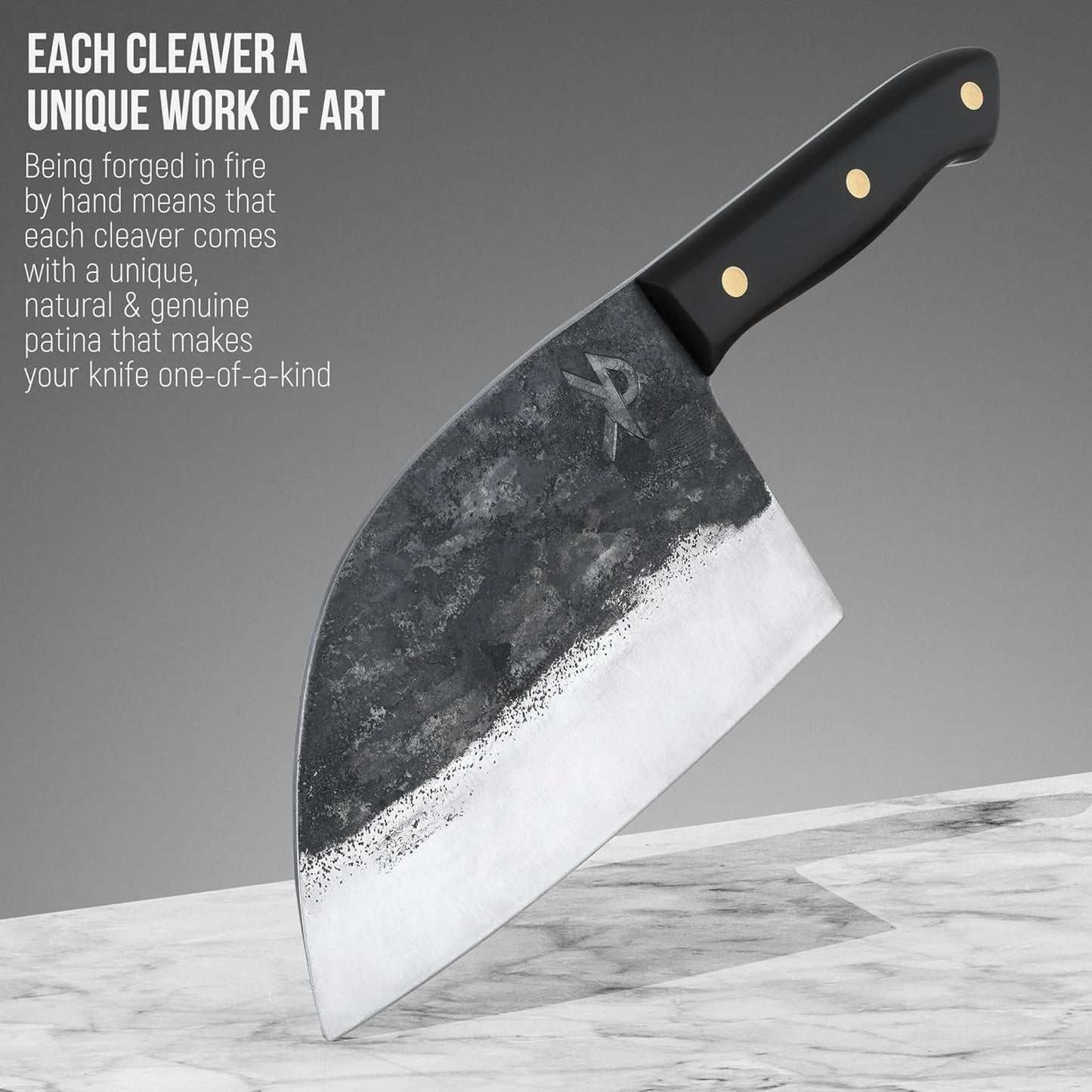 Kitchen perfection Handmade Meat Cleaver Knife for Meat Cutting - Professional 7" Serbian Chef Knife - Made of High Carbon Steel - Hand Sharpen Butcher Knife with Canvas Sheath, Unique Gifts for Men