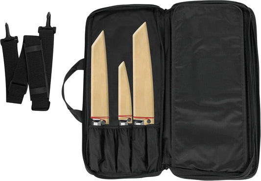 Shun Knife Roll, 20 Slot Kitchen Knife Holder, Carrying Case for Culinary Students and Professional Chefs, Sturdy Construction