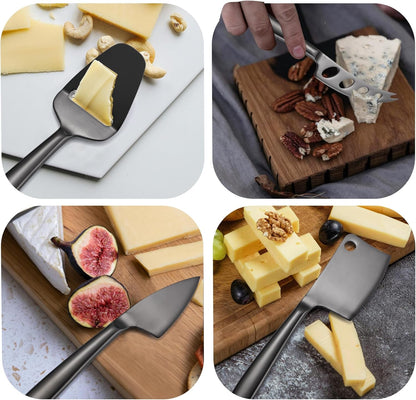 Copper Cheese Knives Set 7 Pieces Stainless Steel Kitchenware Utensils Gadgets 7 Pieces Cheese Knife,Cheese Spreader,Cheese Forks,Cheese Slicer,Cheese Cutter,Butter Knife