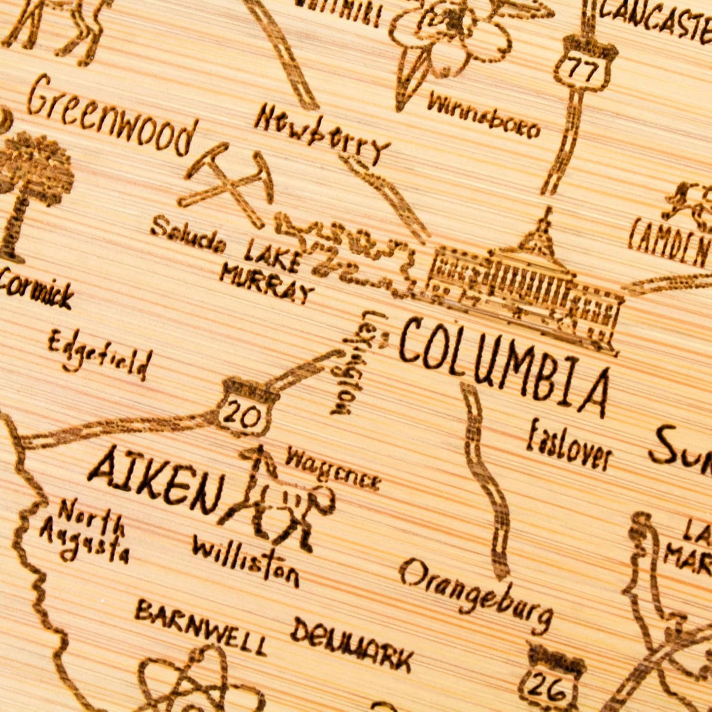 Totally Bamboo A Slice of Life New Jersey State Serving and Cutting Board, 11" x 8.75" - Colors A
