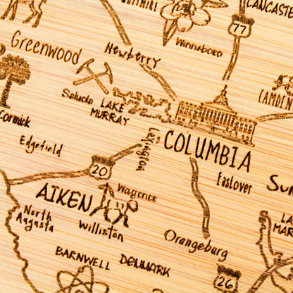 Totally Bamboo A Slice of Life New Jersey State Serving and Cutting Board, 11" x 8.75" - Colors A