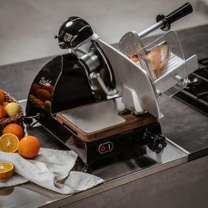 Berkel Presenting Board for Red Line 250 Slicers | Wooden Board | Stainless Steel Plate | Display Meat, Prosciutto, Cheese, Vegetables, and more | Made in Italy