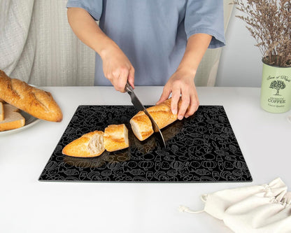 Kitchenville Glass Cutting Board 20”x16”: Tempered Glass Kitchen Counter Protector - Durable- Scratch-Resistant, Heat-Proof - Clear Design