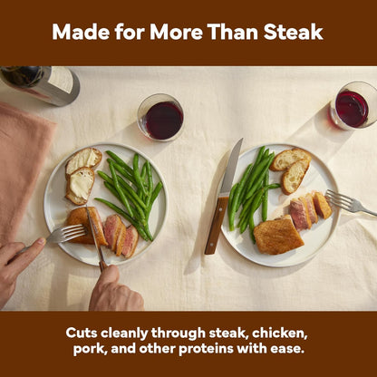 Misen Steak Knives Set of 4 - Precision Serrated Blades for Effortless Dining - Stainless Steel - Superior Cuts with Four Steak Knives Handles - Black