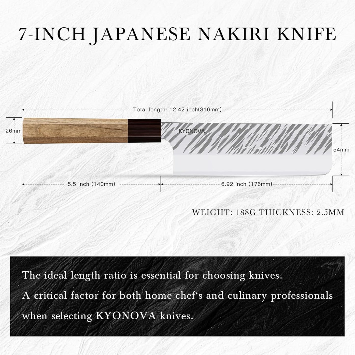 7 Inch Santoku Knife, 9-Layer VG10 High Carbon Steel Multipurpose Japanese Kitchen Knife, Sharp Steak Knife & Brisket Knife with Rosewood Handle for cutting meat for Home & Restaurant