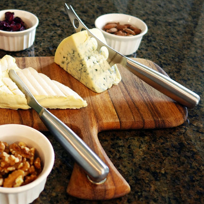 TopKnife 2-Pc Firm Cheese Knife Set - Magnetic Box Included