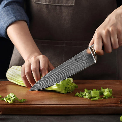 Wakoli EDIB Damascus Meat Knife – 7-Inch Japanese-Style Kitchen Knife for Meat, BBQ, and Roasts, 67-Layer Damascus Steel Blade with VG10 Core, Ergonomic Pakkawood Handle – Carving Knife in Gift Box