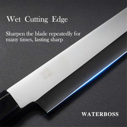 Waterboss,Japanese Sushi Chef Knife Salmon Knife Slicer Razor Sharp Sashimi Watermelon Knives, 5Cr15mov Stainless Steel Sashimi Yanagiba Knife, Maple Handle, 11.8inch (300mm)