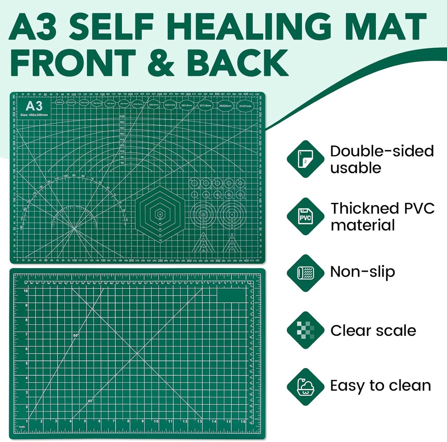 Cutting Mat 12"x18", 10 Pack Double-Sided 5-Ply Self Healing Sewing Cutting Mat, Cutting Mats Board for Crafts-Sewing, Fabric, Quilting, Scrapbooking Project