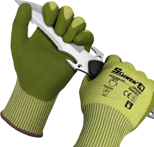 Schwer 2 Pairs Cut Resistant Gloves ANSI A6/A7 (Send Randomly) Cut Proof Work Gloves, Touchscreen, for Men and Women Used for Woodworking, Glass Cutting, Construction, Cargo Handling, Car Repair, L