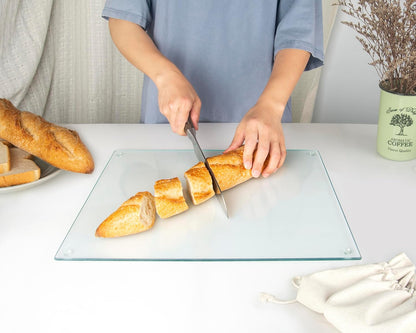 Kitchenville Glass Cutting Board 20”x16”: Tempered Glass Kitchen Counter Protector - Durable- Scratch-Resistant, Heat-Proof - Clear Design