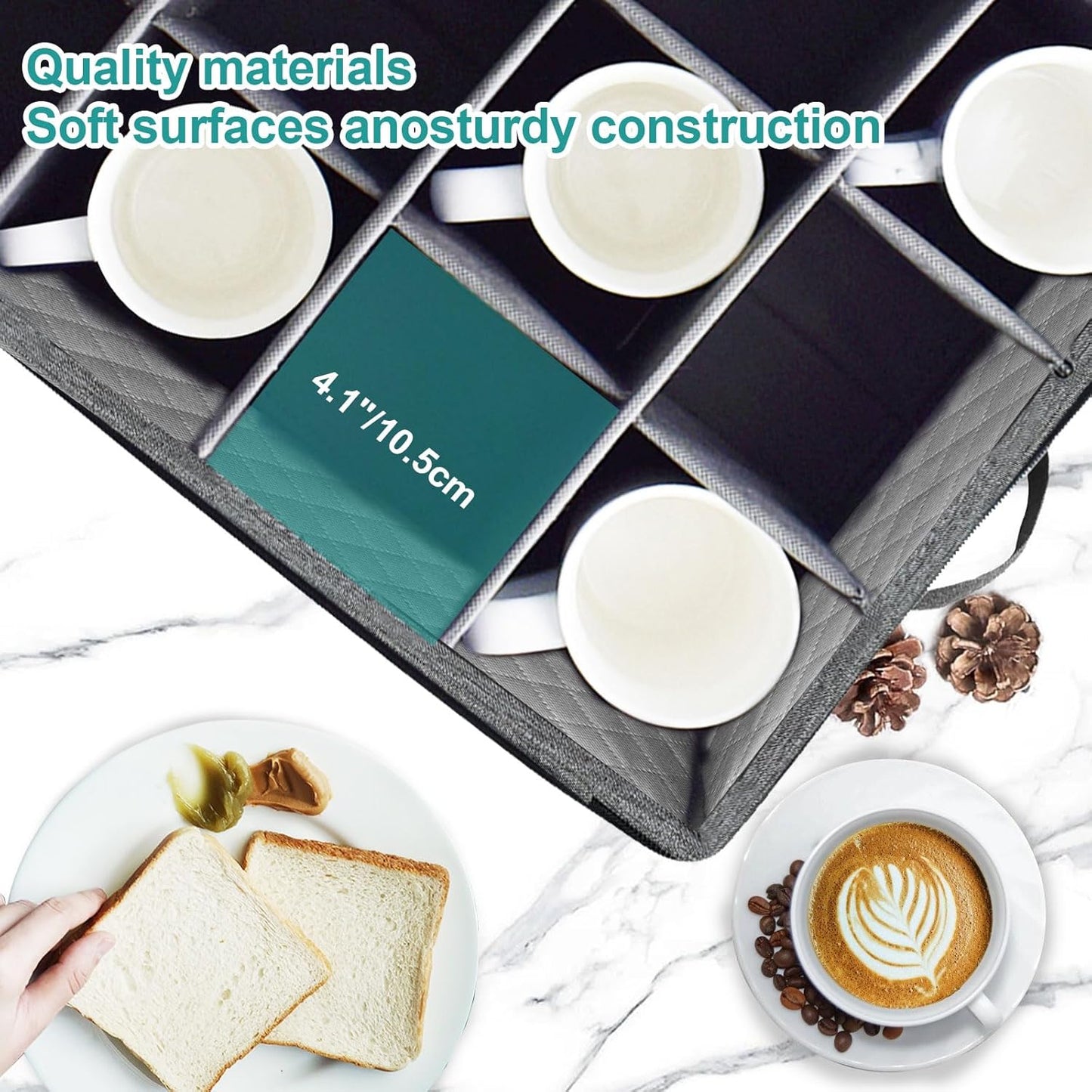 VERONLY 2 Pack Flatware Utensil Storage - Sturdy Silverware Storage Box with Dividers, 5 Compartment Flatware Storage Case with Handles and Removable Lid for Moving&Protected(Dark Gray)