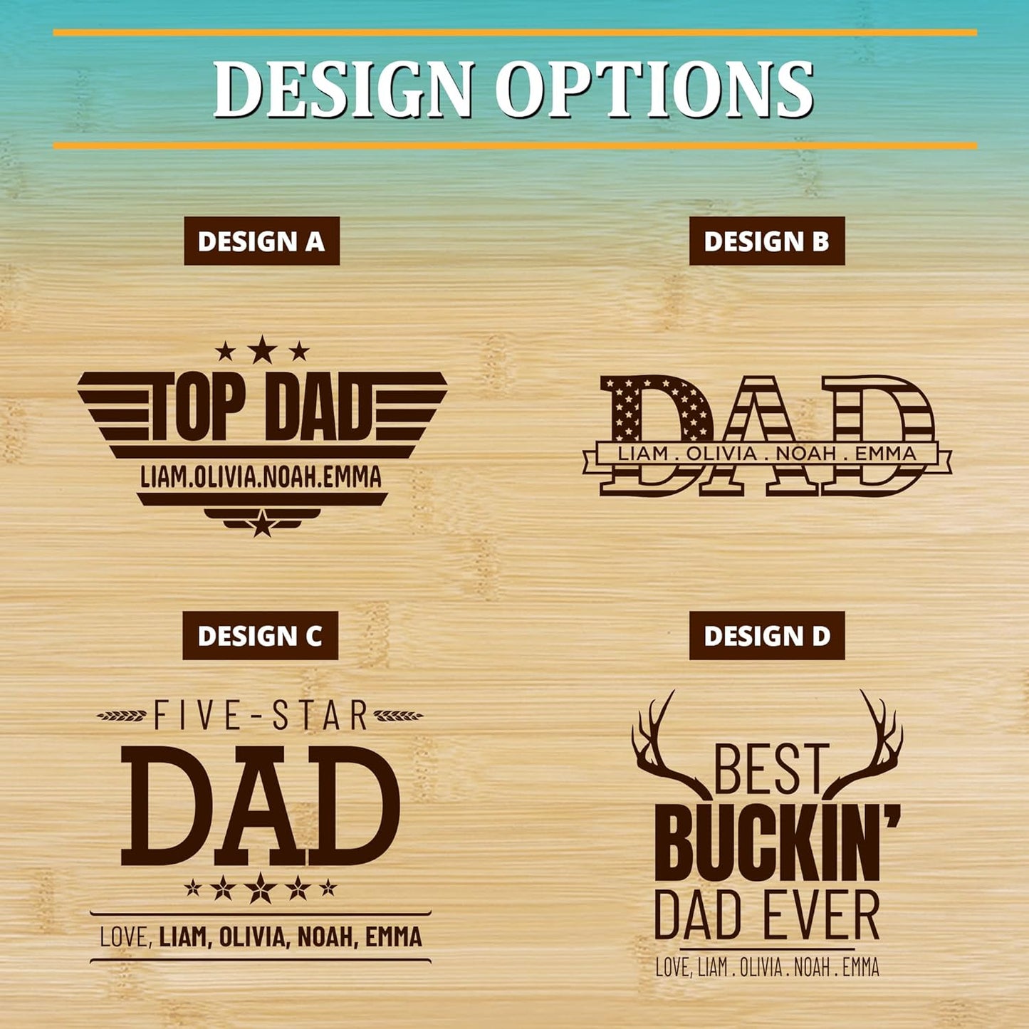 Personalized Cutting Board - Custom Bamboo Engraved Chopping Board for Kitchen - Unique Housewarming Gift for Couples & New Home - Durable Bamboo Carving Board - 4 Size Option