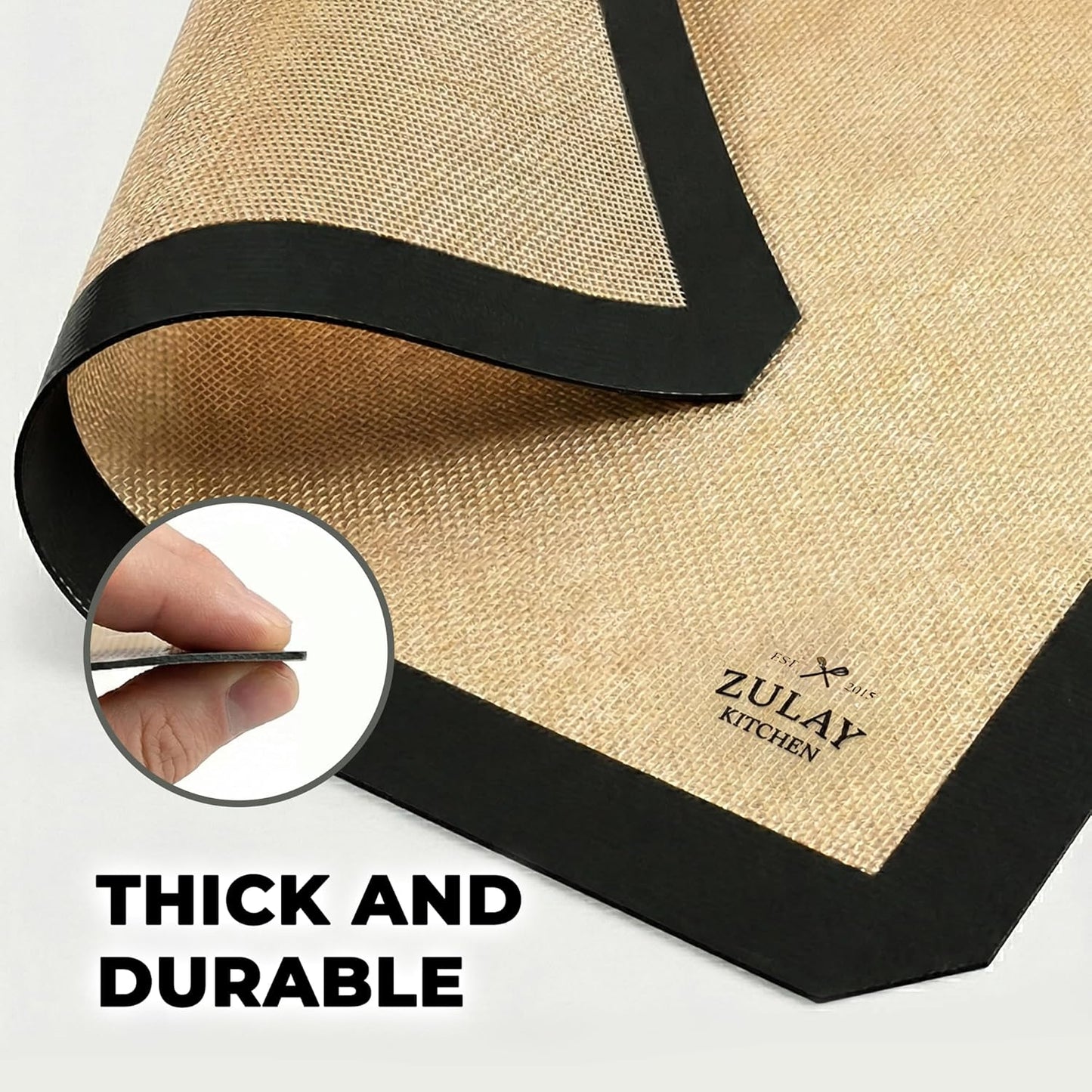 Zulay Kitchen Silicone Baking Mat Sheet Set - Reusable Baking Mat Nonstick - Half Sheet Baking Mat For Oven (Black, 1 Pack)