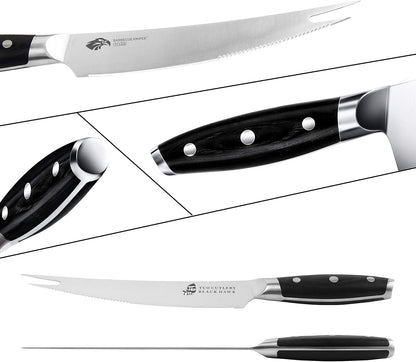 TUO Honing Rod, Knife Sharpening Rod 8 Inch, High Carbon German Steel Knife Sharpener with Ergonomic Pakkawood Handle, Premium Honing Steel for Kitchen Knives Blade Maintenance, Black Hawk Series