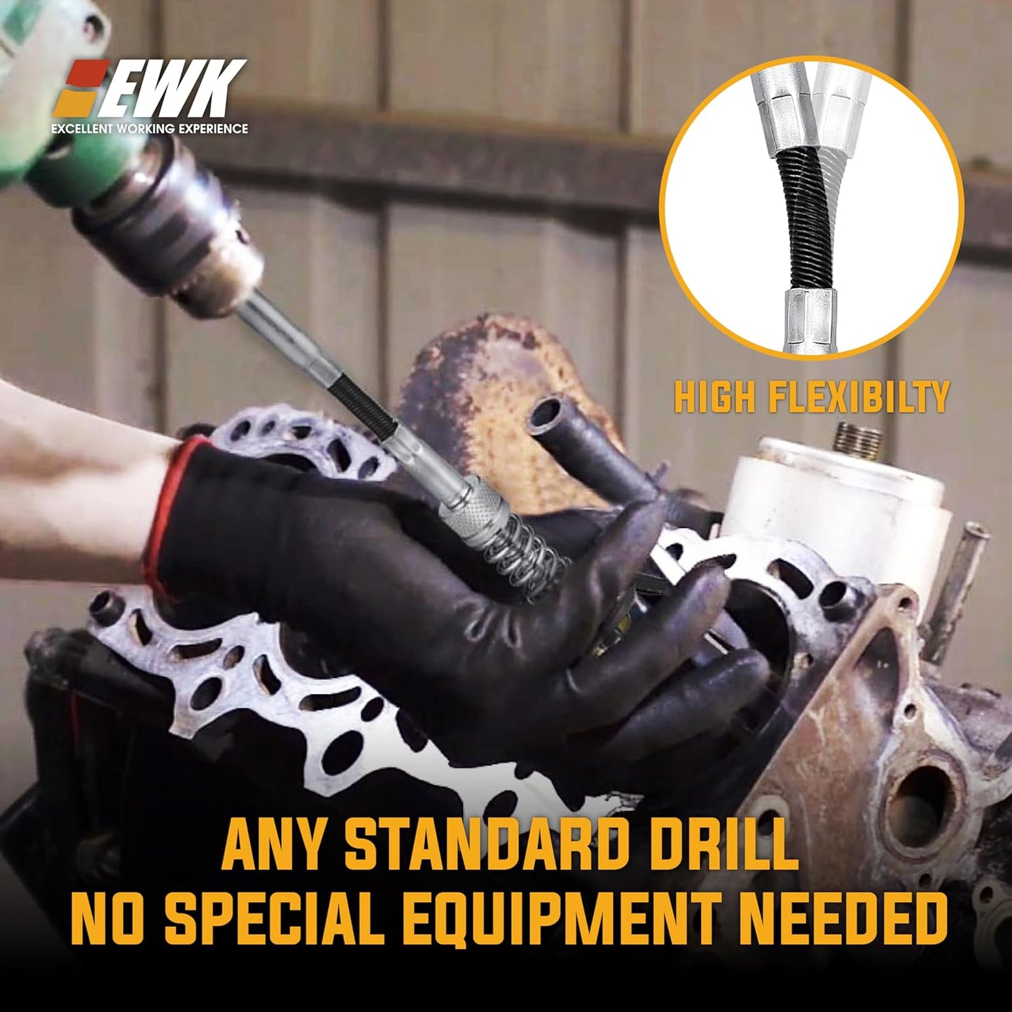EWK 2" to 7" 3 Stones Engine Cylinder Hone Tool Adjustable Cylinder Deglazer Piston Honer 220 Grit