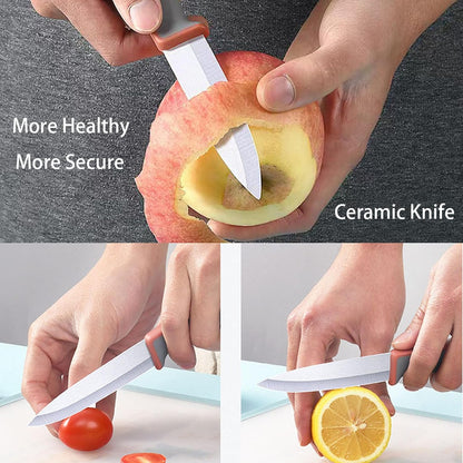 2Pcs Ultra Sharp Ceramic Knife, 4 Inches Large Blade, Safe Ceramic Rust-resistant Paring Knives, Healthy Fruit Knives, Used for Cutting Fruits, Meat Dishes, Cooked Food
